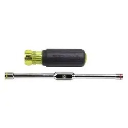 Klein 65064 Dual-Sized Hex Screwdriver – 1/4" And 5/16" Quick-Change Bit Driver 1