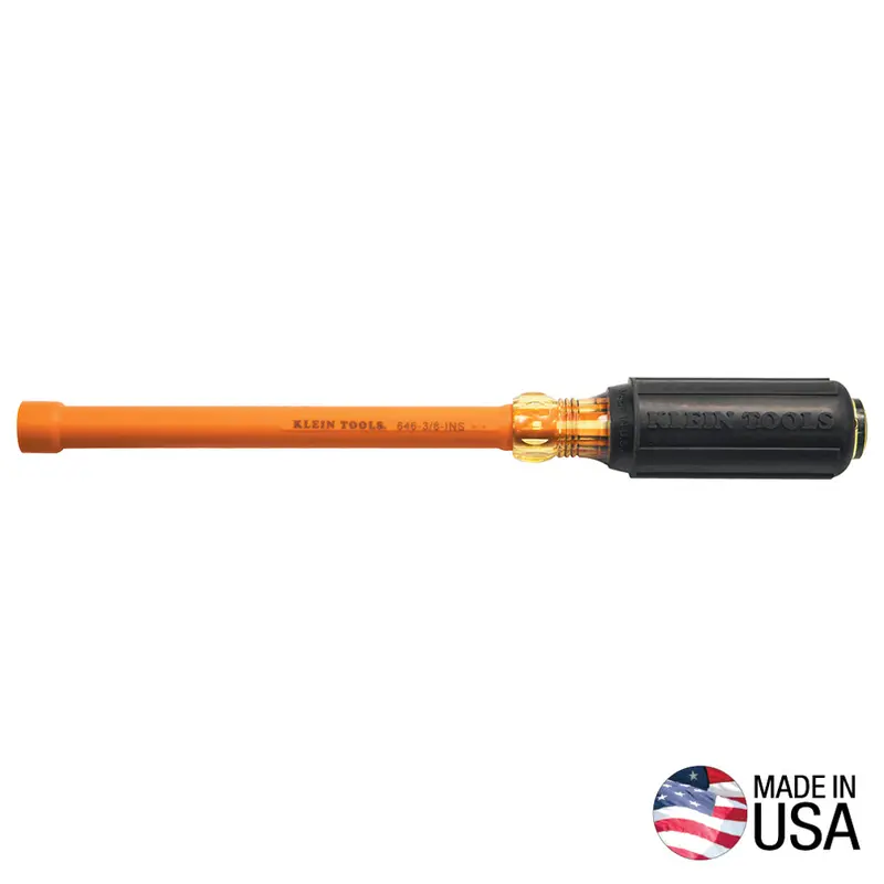 Klein Tools 646-3/8-Ins Insulated 3/8" Cushion-Grip Ratcheting Wrench – Rated For 1000V 1