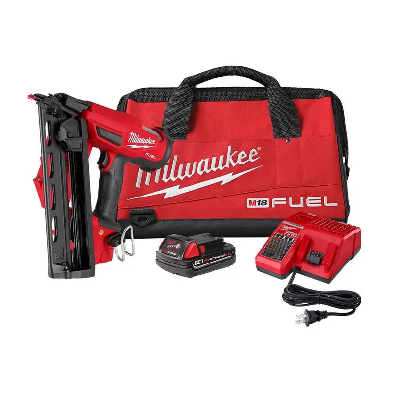 Milwaukee 16-Gauge Angled Finish Nailer Kit – M18 Fuel™ Cordless System 1