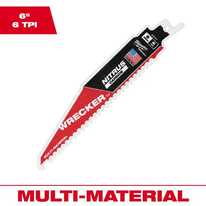 Milwaukee M18 The Wrecker 6-Inch Reciprocating Saw Blade Pack — Nitrus Carbide, 5-Pack 1